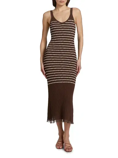 rag & bone Women's Chiara Stripe Tank Dress - Warm Brown | Thumbnail 3 rag & bone Women's Chiara Stripe Tank Dress - Warm Brown | Thumbnail 3