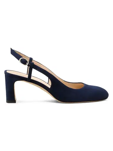 Stuart Weitzman Women's Babette 60MM Suede Slingback Pumps - Nice Blue | Thumbnail 1 Stuart Weitzman Women's Babette 60MM Suede Slingback Pumps - Nice Blue | Thumbnail 1