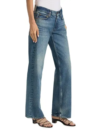 rag & bone Women's Cam Low-Rise Full Straight-Leg Jeans - Echo | Thumbnail 4 rag & bone Women's Cam Low-Rise Full Straight-Leg Jeans - Echo | Thumbnail 4