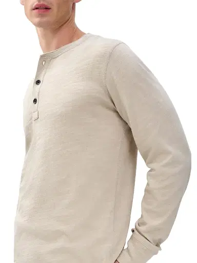 rag & bone Men's Classic Flame Henley - Taupe | Thumbnail 4 rag & bone Men's Classic Flame Henley - Taupe | Thumbnail 4