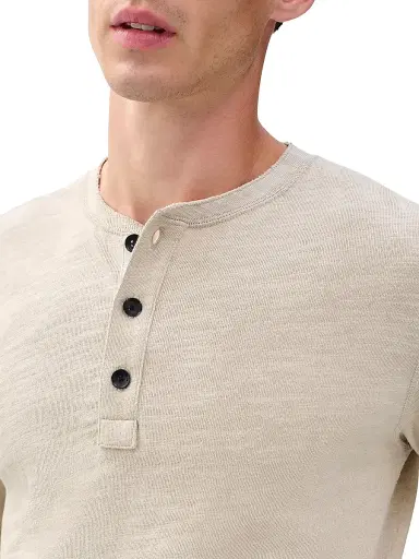 rag & bone Men's Classic Flame Henley - Taupe | Thumbnail 6 rag & bone Men's Classic Flame Henley - Taupe | Thumbnail 6