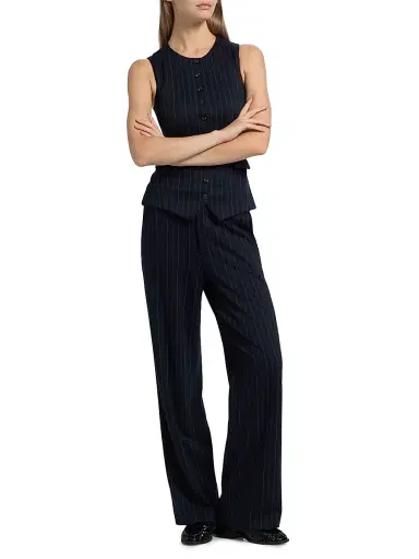 rag & bone Women's Irina Striped Ponte Pants - Navy Multi | Thumbnail 2 rag & bone Women's Irina Striped Ponte Pants - Navy Multi | Thumbnail 2