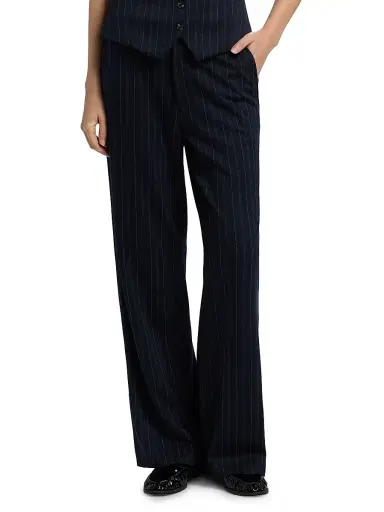 rag & bone Women's Irina Striped Ponte Pants - Navy Multi | Thumbnail 3 rag & bone Women's Irina Striped Ponte Pants - Navy Multi | Thumbnail 3