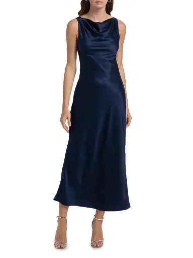 Reformation Women's Corey Satin Midi-Dress - Danube - Size XL | Thumbnail 3 Reformation Women's Corey Satin Midi-Dress - Danube - Size XL | Thumbnail 3