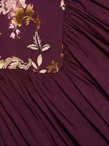 Hemant & Nandita Women's Savi Floral Sleeveless Maxi Dress - Burgundy Floral | Thumbnail 7 Hemant & Nandita Women's Savi Floral Sleeveless Maxi Dress - Burgundy Floral | Thumbnail 7