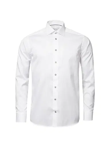 Eton Men's Cotton-Twill Contemporary-Fit Dress Shirt - White Grey | Thumbnail 2 Eton Men's Cotton-Twill Contemporary-Fit Dress Shirt - White Grey | Thumbnail 2