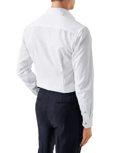 Eton Men's Cotton-Twill Contemporary-Fit Dress Shirt - White Grey | Thumbnail 4 Eton Men's Cotton-Twill Contemporary-Fit Dress Shirt - White Grey | Thumbnail 4