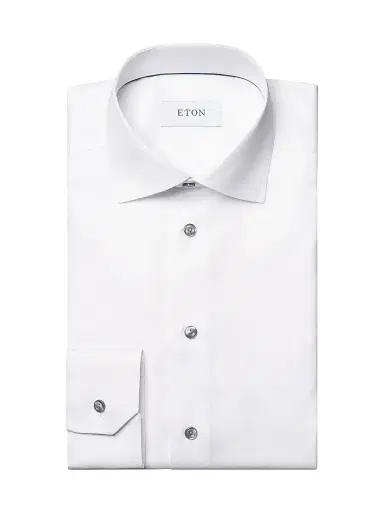 Eton Men's Cotton-Twill Contemporary-Fit Dress Shirt - White Grey | Thumbnail 1 Eton Men's Cotton-Twill Contemporary-Fit Dress Shirt - White Grey | Thumbnail 1