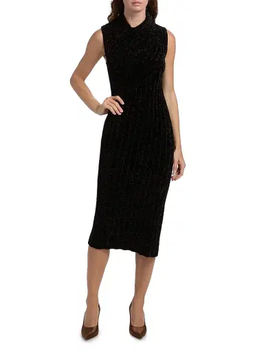 Giorgio Armani Women's Chenille Textured Midi-Dress - Brown Mel - Size 6 | Thumbnail 2 Giorgio Armani Women's Chenille Textured Midi-Dress - Brown Mel - Size 6 | Thumbnail 2