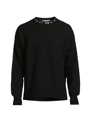 Jil Sander Men's Studded Wool Long-Sleeve Sweater | Thumbnail 1 Jil Sander Men's Studded Wool Long-Sleeve Sweater | Thumbnail 1