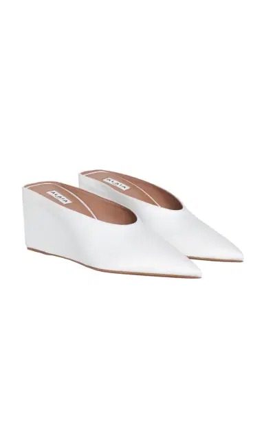 Alaïa Satin Wedge Mules | Thumbnail 1 Alaïa Satin Wedge Mules | Thumbnail 1