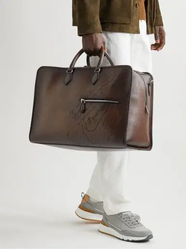 Berluti Overnight Scritto Venezia Softy Leather Weekend Bag - Men | Thumbnail 2 Berluti Overnight Scritto Venezia Softy Leather Weekend Bag - Men | Thumbnail 2