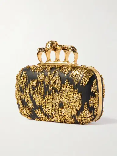 McQueen Skull Four Ring Embellished Leather Clutch | Thumbnail 3 McQueen Skull Four Ring Embellished Leather Clutch | Thumbnail 3