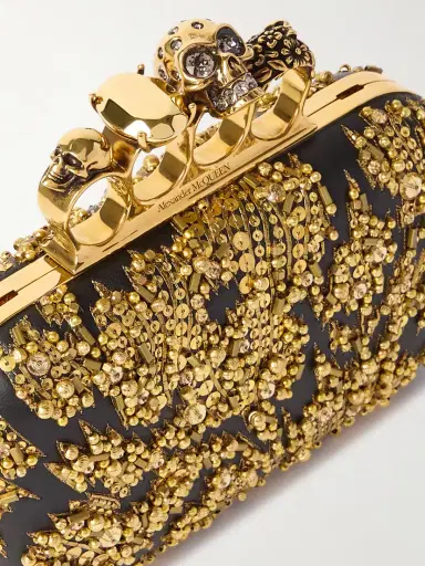 McQueen Skull Four Ring Embellished Leather Clutch | Thumbnail 4 McQueen Skull Four Ring Embellished Leather Clutch | Thumbnail 4