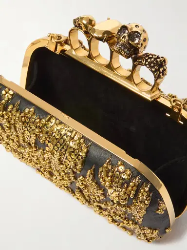 McQueen Skull Four Ring Embellished Leather Clutch | Thumbnail 5 McQueen Skull Four Ring Embellished Leather Clutch | Thumbnail 5