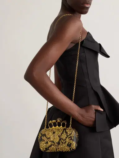 McQueen Skull Four Ring Embellished Leather Clutch | Thumbnail 6 McQueen Skull Four Ring Embellished Leather Clutch | Thumbnail 6