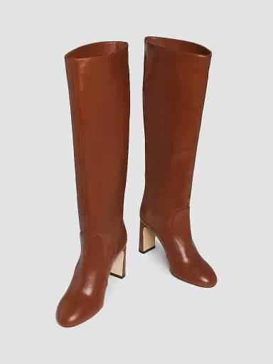 Stuart Weitzman Women's Babette 85MM Leather Knee-High Boots - Luxe Saddle | Thumbnail 4 Stuart Weitzman Women's Babette 85MM Leather Knee-High Boots - Luxe Saddle | Thumbnail 4
