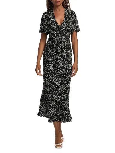 Reformation Women's Tyra Floral Crepe Midi-Dress | Thumbnail 3 Reformation Women's Tyra Floral Crepe Midi-Dress | Thumbnail 3