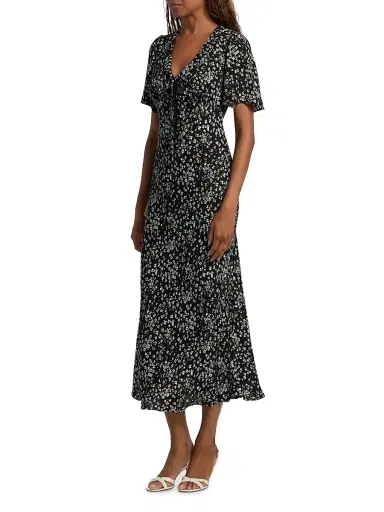 Reformation Women's Tyra Floral Crepe Midi-Dress | Thumbnail 4 Reformation Women's Tyra Floral Crepe Midi-Dress | Thumbnail 4