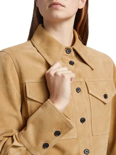 Co Women's Suede Blouse - Camel | Thumbnail 6 Co Women's Suede Blouse - Camel | Thumbnail 6