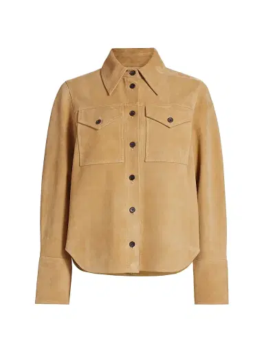Co Women's Suede Blouse - Camel | Thumbnail 1 Co Women's Suede Blouse - Camel | Thumbnail 1