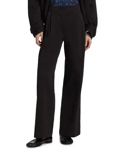 Proenza Schouler White Label Women's Romina Pleated Straight Pants - Black | Thumbnail 3 Proenza Schouler White Label Women's Romina Pleated Straight Pants - Black | Thumbnail 3