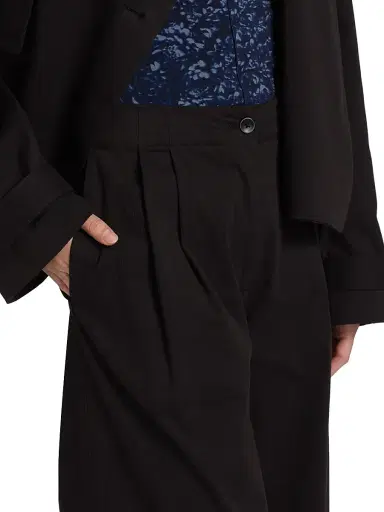 Proenza Schouler White Label Women's Romina Pleated Straight Pants - Black | Thumbnail 6 Proenza Schouler White Label Women's Romina Pleated Straight Pants - Black | Thumbnail 6