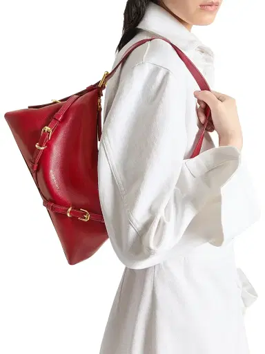 Givenchy Women's Mini Voyou Shoulder Bag in Shiny Leather - Dark Red | Thumbnail 2 Givenchy Women's Mini Voyou Shoulder Bag in Shiny Leather - Dark Red | Thumbnail 2