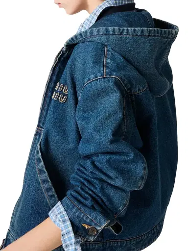 Miu Miu Women's Denim Hoodie Jacket - Blue - Size 6 | Thumbnail 5 Miu Miu Women's Denim Hoodie Jacket - Blue - Size 6 | Thumbnail 5