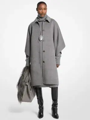 Michael Kors Collection Double Faced Wool Melton Poncho Coat | Thumbnail 2 Michael Kors Collection Double Faced Wool Melton Poncho Coat | Thumbnail 2