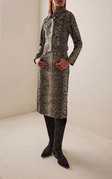 Gabriela Hearst Bronte Snake-Printed Denim Jacket | Thumbnail 3 Gabriela Hearst Bronte Snake-Printed Denim Jacket | Thumbnail 3