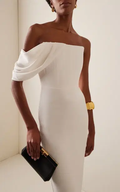 Alex Perry Draped Crepe Corset Midi Dress | Thumbnail 2 Alex Perry Draped Crepe Corset Midi Dress | Thumbnail 2