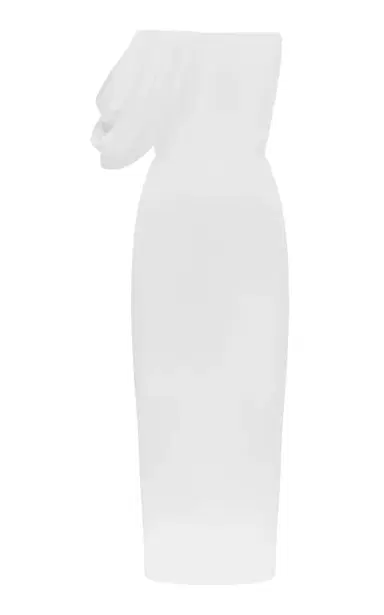 Alex Perry Draped Crepe Corset Midi Dress | Thumbnail 1 Alex Perry Draped Crepe Corset Midi Dress | Thumbnail 1