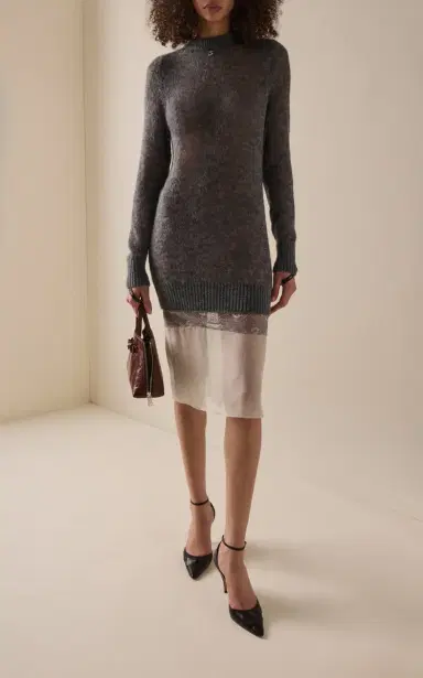 Coperni Layered Wool-Blend Midi Dress | Thumbnail 3 Coperni Layered Wool-Blend Midi Dress | Thumbnail 3