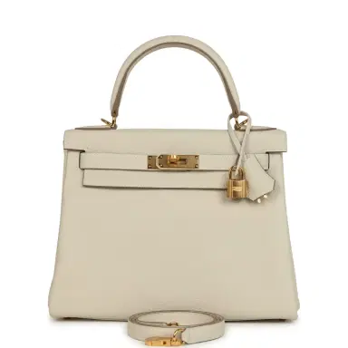 HERMÈS Hermes Kelly Retourne 28 Craie Togo Gold Hardware | Thumbnail 1 HERMÈS Hermes Kelly Retourne 28 Craie Togo Gold Hardware | Thumbnail 1