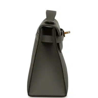 HERMÈS Hermes Special Order (HSS) Kelly Pochette Gris Meyer Verso Swift Permabrass Hardware | Thumbnail 3 HERMÈS Hermes Special Order (HSS) Kelly Pochette Gris Meyer Verso Swift Permabrass Hardware | Thumbnail 3