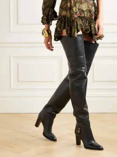 Saint Laurent Julia Leather Over-the-knee Boots | Thumbnail 2 Saint Laurent Julia Leather Over-the-knee Boots | Thumbnail 2