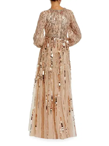 Mac Duggal Women's Sequin-Embellished Gown - Bisque | Thumbnail 2 Mac Duggal Women's Sequin-Embellished Gown - Bisque | Thumbnail 2