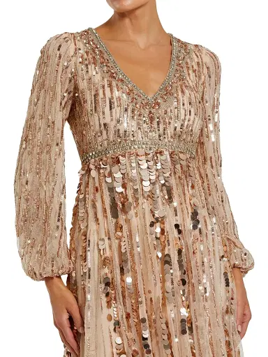 Mac Duggal Women's Sequin-Embellished Gown - Bisque | Thumbnail 3 Mac Duggal Women's Sequin-Embellished Gown - Bisque | Thumbnail 3
