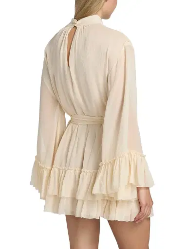 Ramy Brook Women's Claudia Ruffled Silk Minidress - Bone | Thumbnail 5 Ramy Brook Women's Claudia Ruffled Silk Minidress - Bone | Thumbnail 5