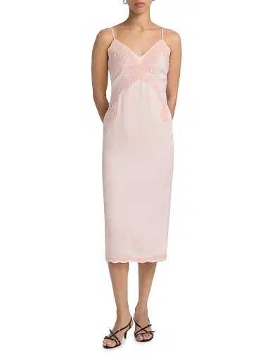 rag & bone Women's Ann Embroidered Slip Midi-Dress - Blush | Thumbnail 2 rag & bone Women's Ann Embroidered Slip Midi-Dress - Blush | Thumbnail 2