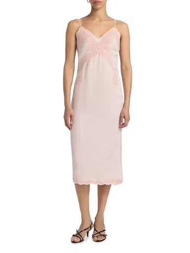 rag & bone Women's Ann Embroidered Slip Midi-Dress - Blush | Thumbnail 3 rag & bone Women's Ann Embroidered Slip Midi-Dress - Blush | Thumbnail 3