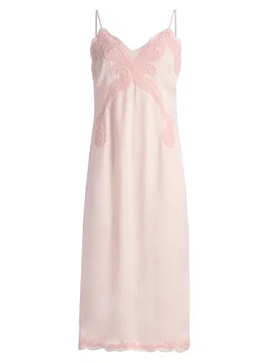 rag & bone Women's Ann Embroidered Slip Midi-Dress - Blush | Thumbnail 1 rag & bone Women's Ann Embroidered Slip Midi-Dress - Blush | Thumbnail 1