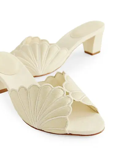 Reformation Women's Waldena 50MM Block-Heel Sandals - Cream Puff Taffeta - Size 5 | Thumbnail 3 Reformation Women's Waldena 50MM Block-Heel Sandals - Cream Puff Taffeta - Size 5 | Thumbnail 3