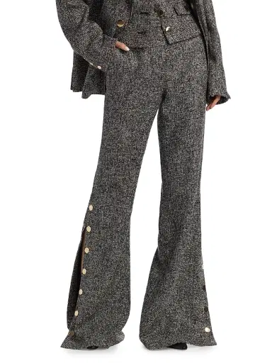 Toccin Women's Gracie Button-Cuff Tweed Pants - Charcoal Multi | Thumbnail 3 Toccin Women's Gracie Button-Cuff Tweed Pants - Charcoal Multi | Thumbnail 3