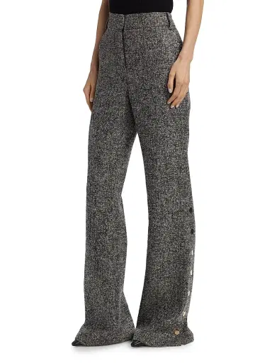 Toccin Women's Gracie Button-Cuff Tweed Pants - Charcoal Multi | Thumbnail 4 Toccin Women's Gracie Button-Cuff Tweed Pants - Charcoal Multi | Thumbnail 4