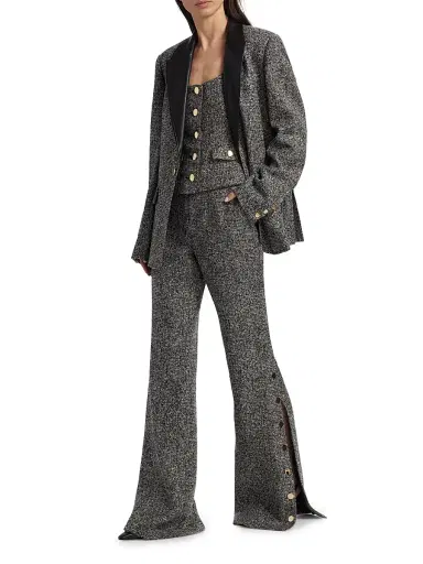 Toccin Women's Willa Boyfriend Blazer - Charcoal Multi | Thumbnail 2 Toccin Women's Willa Boyfriend Blazer - Charcoal Multi | Thumbnail 2