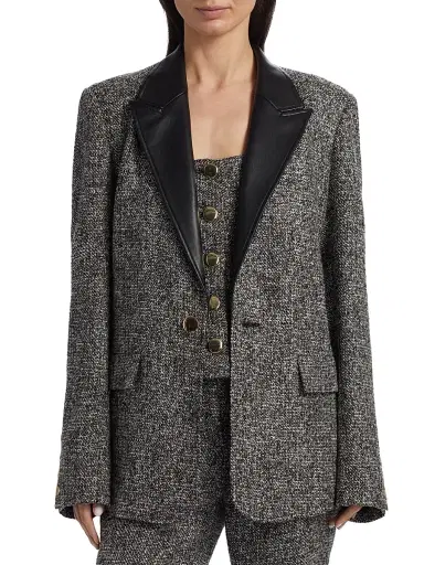 Toccin Women's Willa Boyfriend Blazer - Charcoal Multi | Thumbnail 3 Toccin Women's Willa Boyfriend Blazer - Charcoal Multi | Thumbnail 3