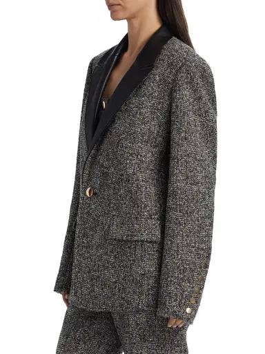 Toccin Women's Willa Boyfriend Blazer - Charcoal Multi | Thumbnail 4 Toccin Women's Willa Boyfriend Blazer - Charcoal Multi | Thumbnail 4