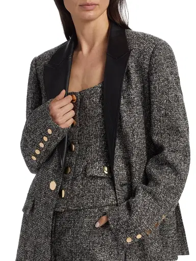 Toccin Women's Willa Boyfriend Blazer - Charcoal Multi | Thumbnail 6 Toccin Women's Willa Boyfriend Blazer - Charcoal Multi | Thumbnail 6
